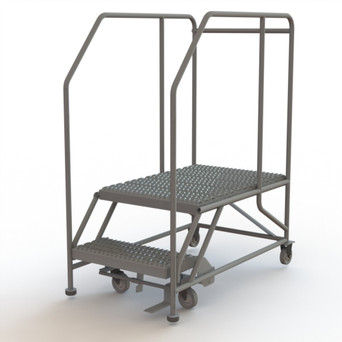Tri-Arc Forward Descent Rolling Work Platform: 2 Steps, 20 In, 24 In Platform Wide, 35 In Platform Deep