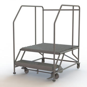 Tri-Arc Forward Descent Rolling Work Platform: 2 Steps, 20 In, 36 In Platform Wide, 35 In Platform Deep