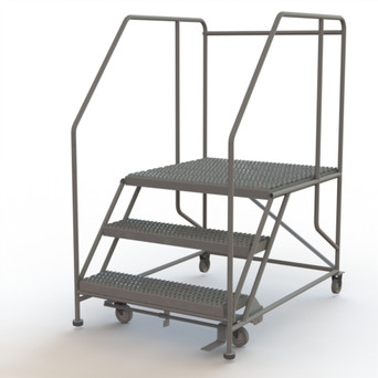 Tri-Arc Forward Descent Rolling Work Platform: 3 Steps, 30 In, 36 In Platform Wide, 35 In Platform Deep