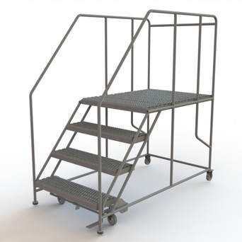 Tri-Arc Forward Descent Rolling Work Platform: 4 Steps, 40 In, 36 In Platform Wide, 47 In Platform Deep