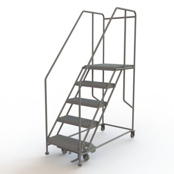 Tri-Arc Forward Descent Rolling Work Platform: 5 Steps, 50 In, 24 In Platform Wide, 24 In Platform Deep