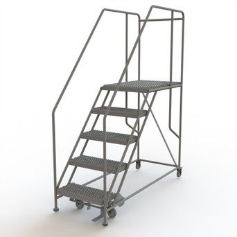 Tri-Arc Forward Descent Rolling Work Platform: 5 Steps, 50 In, 24 In Platform Wide, 35 In Platform Deep