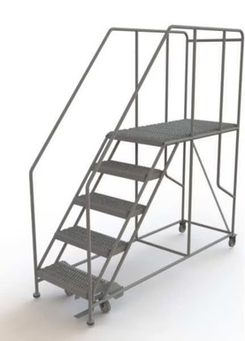 Tri-Arc Forward Descent Rolling Work Platform: 5 Steps, 50 In, 24 In Platform Wide, 47 In Platform Deep