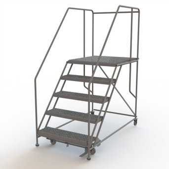 Tri-Arc Forward Descent Rolling Work Platform: 5 Steps, 50 In, 36 In Platform Wide, 35 In Platform Deep