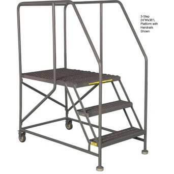 WL 5 Step Steel Work Platform 36 X 48 Grip Rails