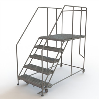Tri-Arc Forward Descent Rolling Work Platform: 5 Steps, 50 In, 36 In Platform Wide, 47 In Platform Deep