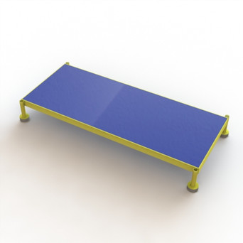 Tri-Arc Adjustable Height Work Platform: 1 Steps, 9" To 14", 19" Platform Wide, Yellow/Blue
