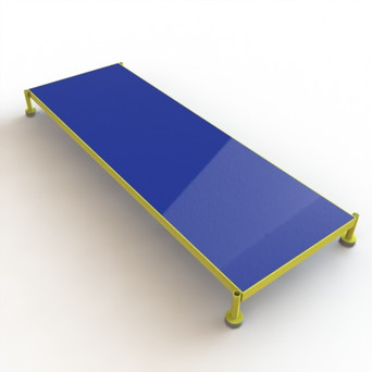 Tri-Arc Adjustable Height Work Platform: 1 Steps, 9" To 14", 24" Platform Wide, Yellow/Blue