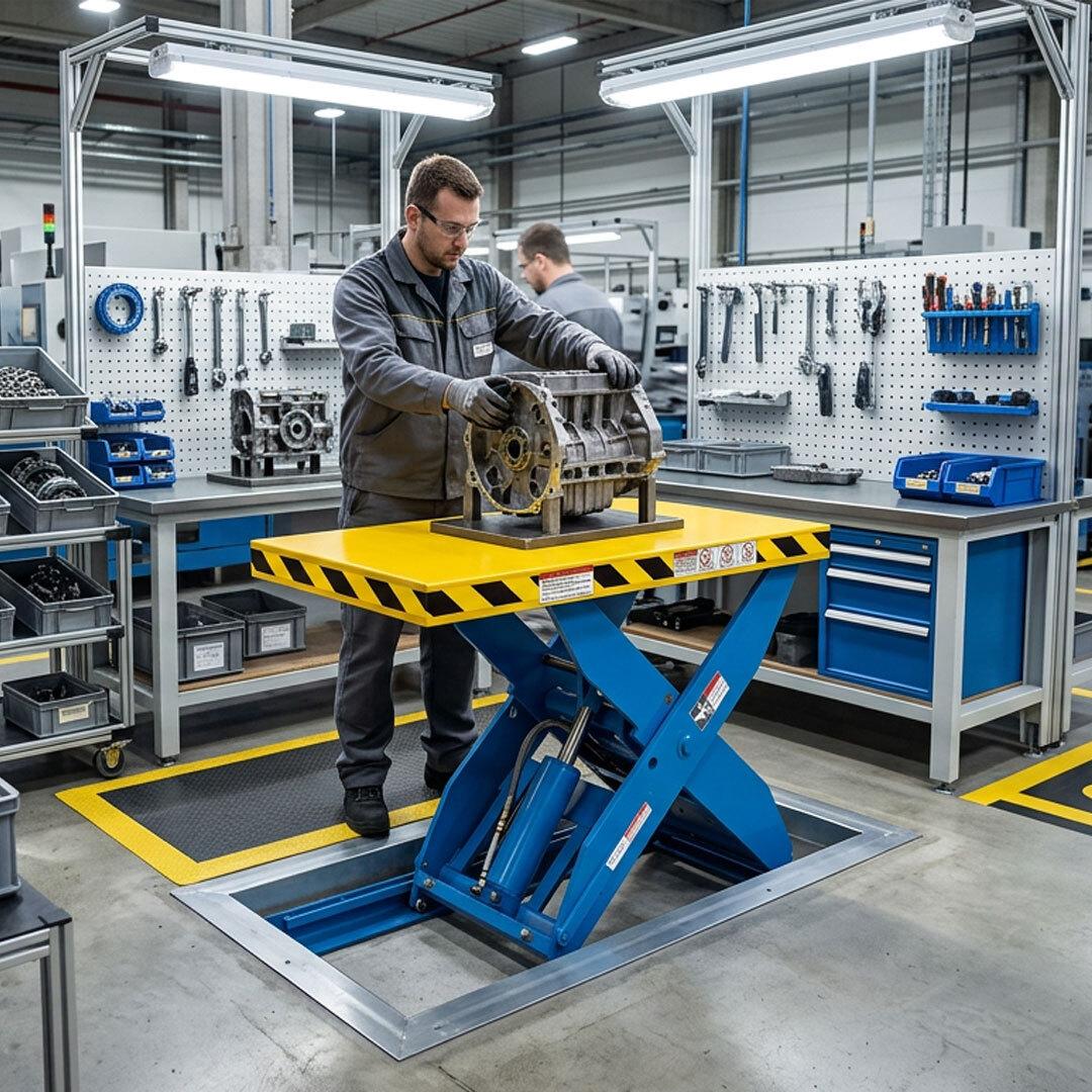 Scissor Lift Table on manufacturing floor