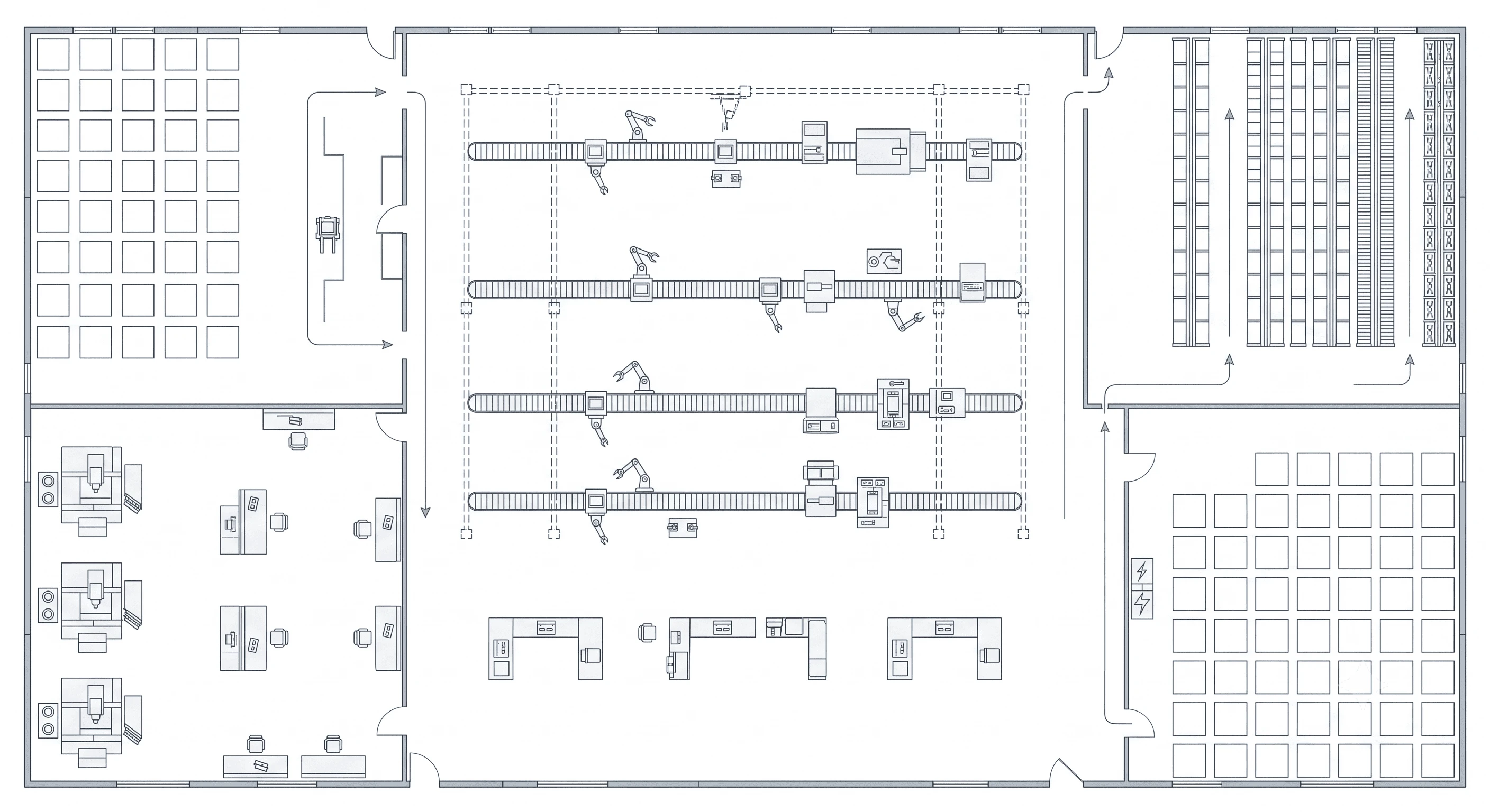 Manufacturing Facility Floor Plan Blueprint