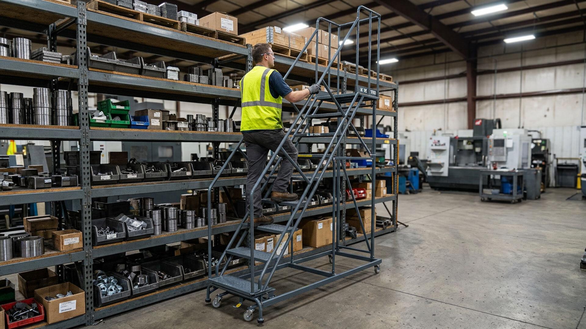 Steel Rolling Safety Ladder