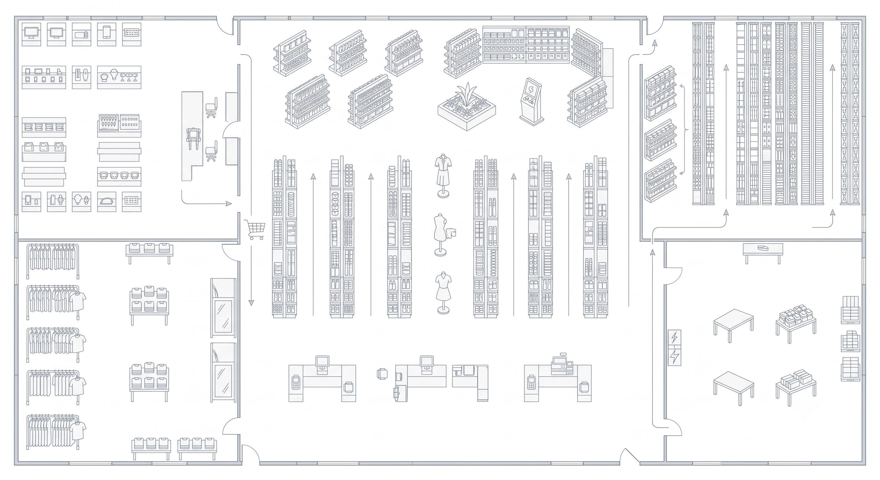 Retail Store Floor Plan Blueprint