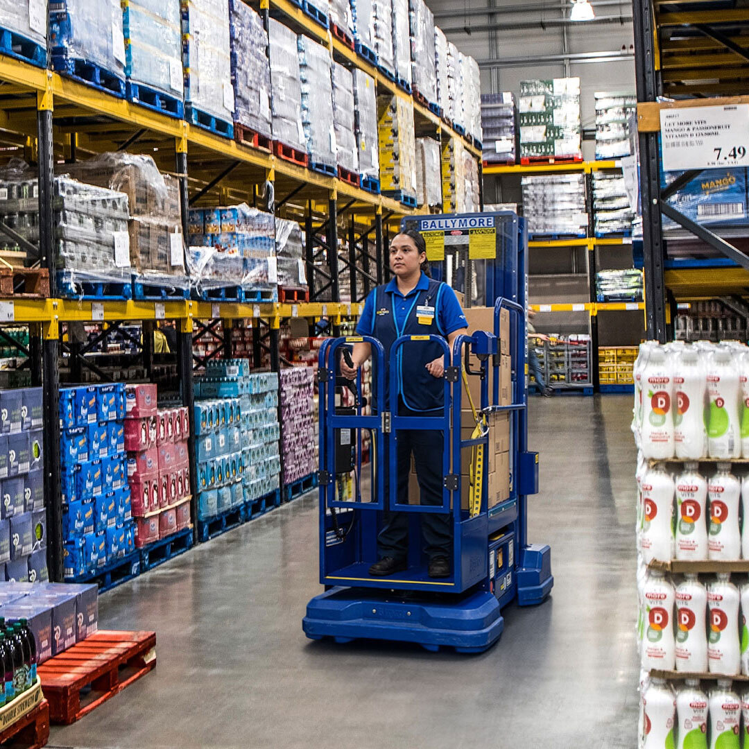 Power Stocker Lift on retail sales floor