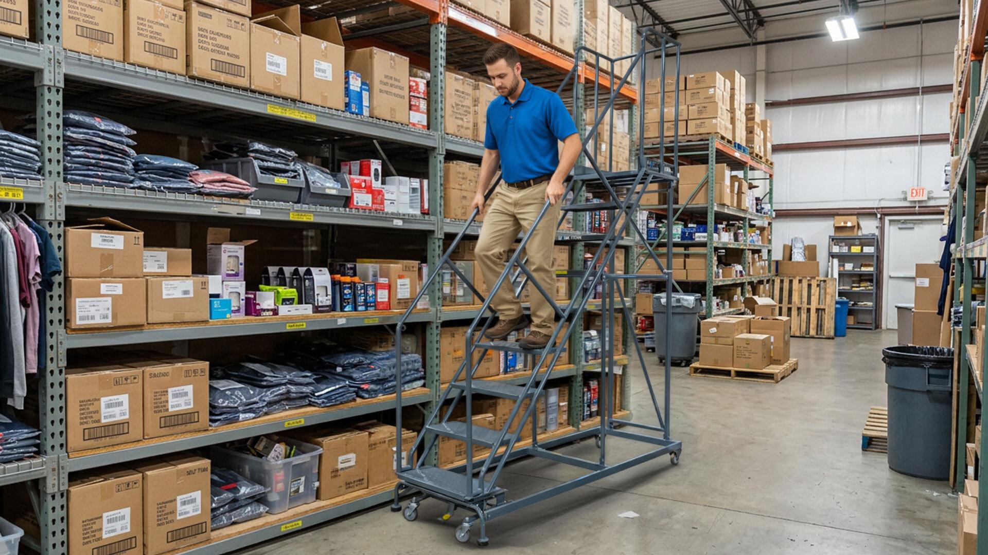 Steel Rolling Safety Ladder