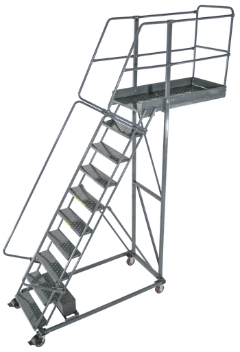 Cantilevered Ladders, 10 Step, 32 In Wide Base, 42 in Overhang