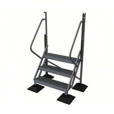 Tri-Arc Ladder: 30 in Top Step Height, 3 Steps, 50° Climbing Angle, 27 ...