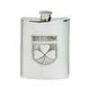 Pewter Hip Flask Ireland Shield, 6 oz