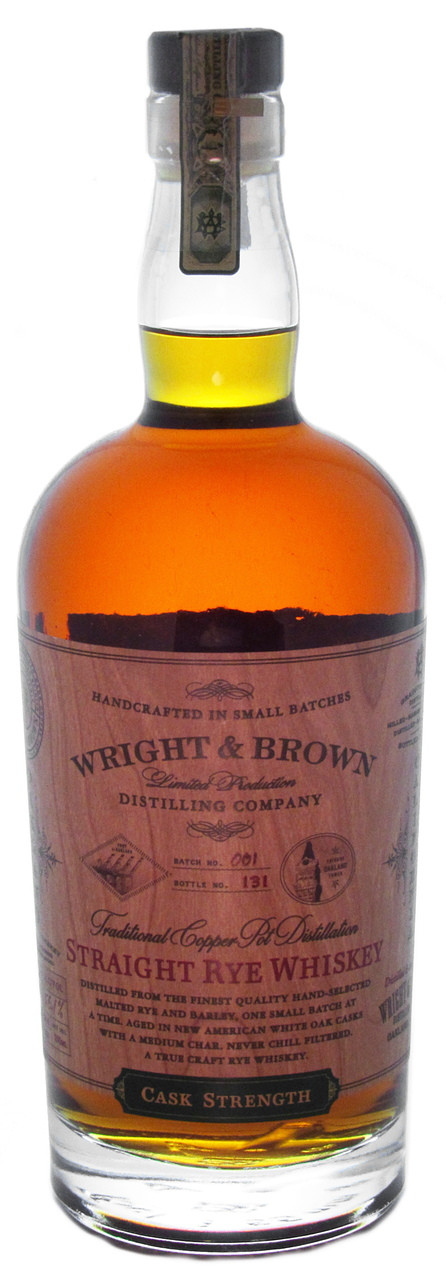 Wright and Brown Cask Strength Rye Whiskey