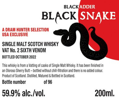Black Snake, Vat 2, 6th Venom , by Blackadder, 200ml