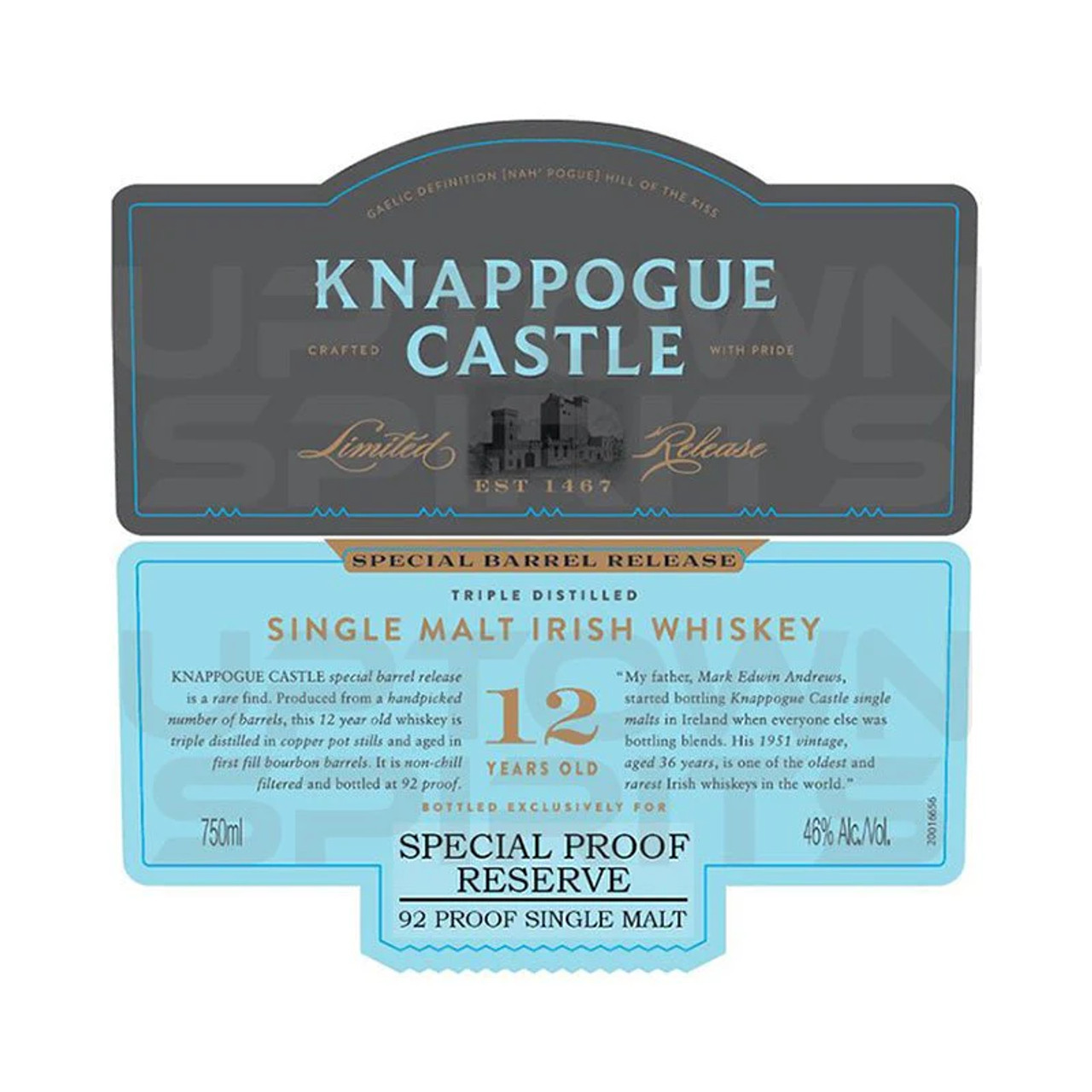 KNAPPOGUE CASTLE 12年 700ml 2019年限定 Knappogue Castle 12 Year Old Special Barrel Release Single