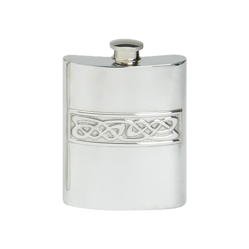 Pewter Hip Flask Celtic Design, 4 oz