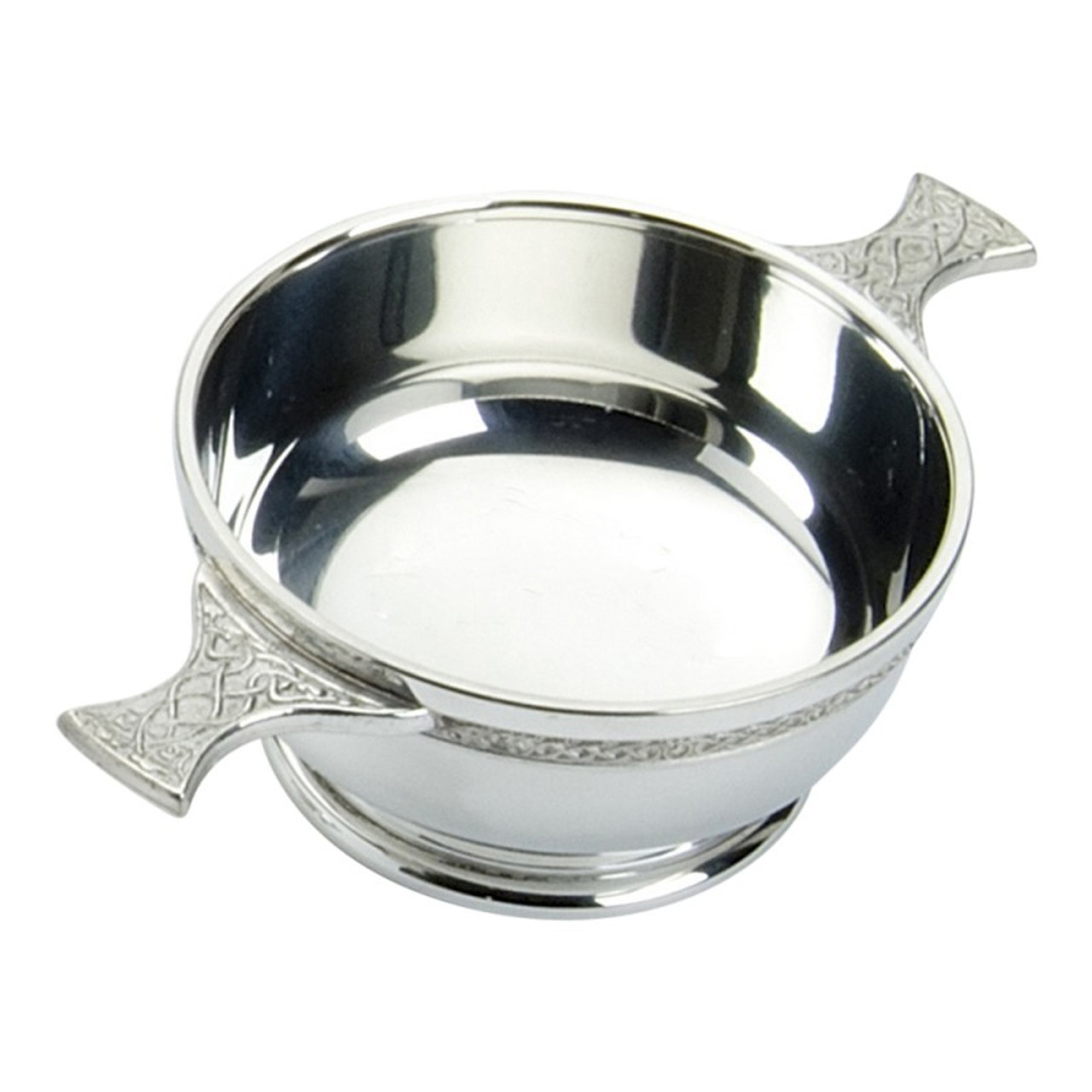 Pewter Quaich - Celtic Vine Handle, 2" Bowl