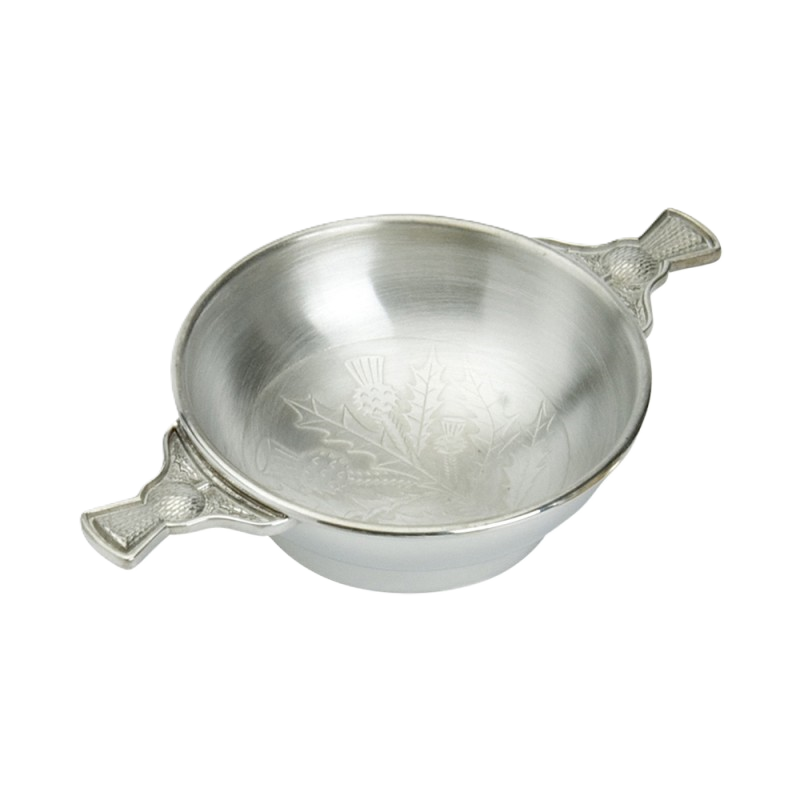 Pewter Quaich Classic Thistle, 4"