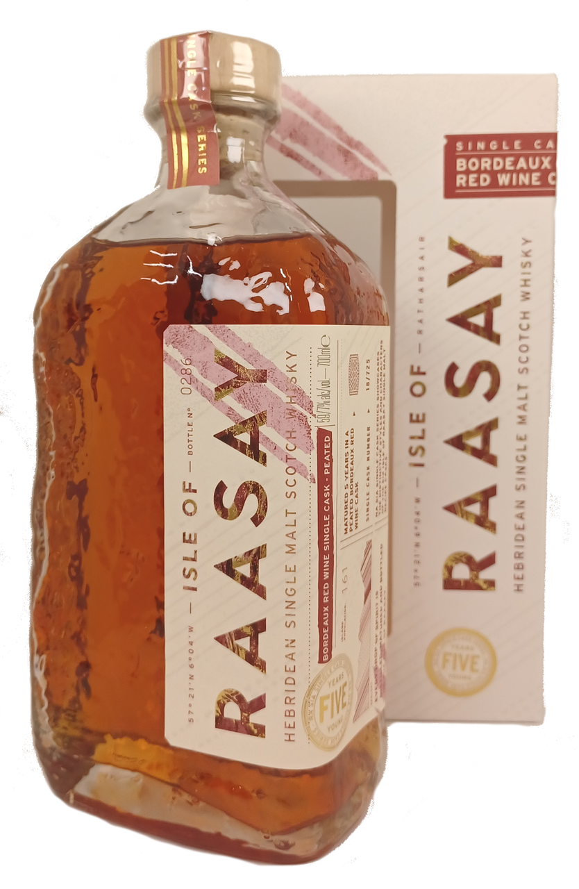 Isle of Raasay 5 Year Old, Peated Bordeaux Red Wine Cask