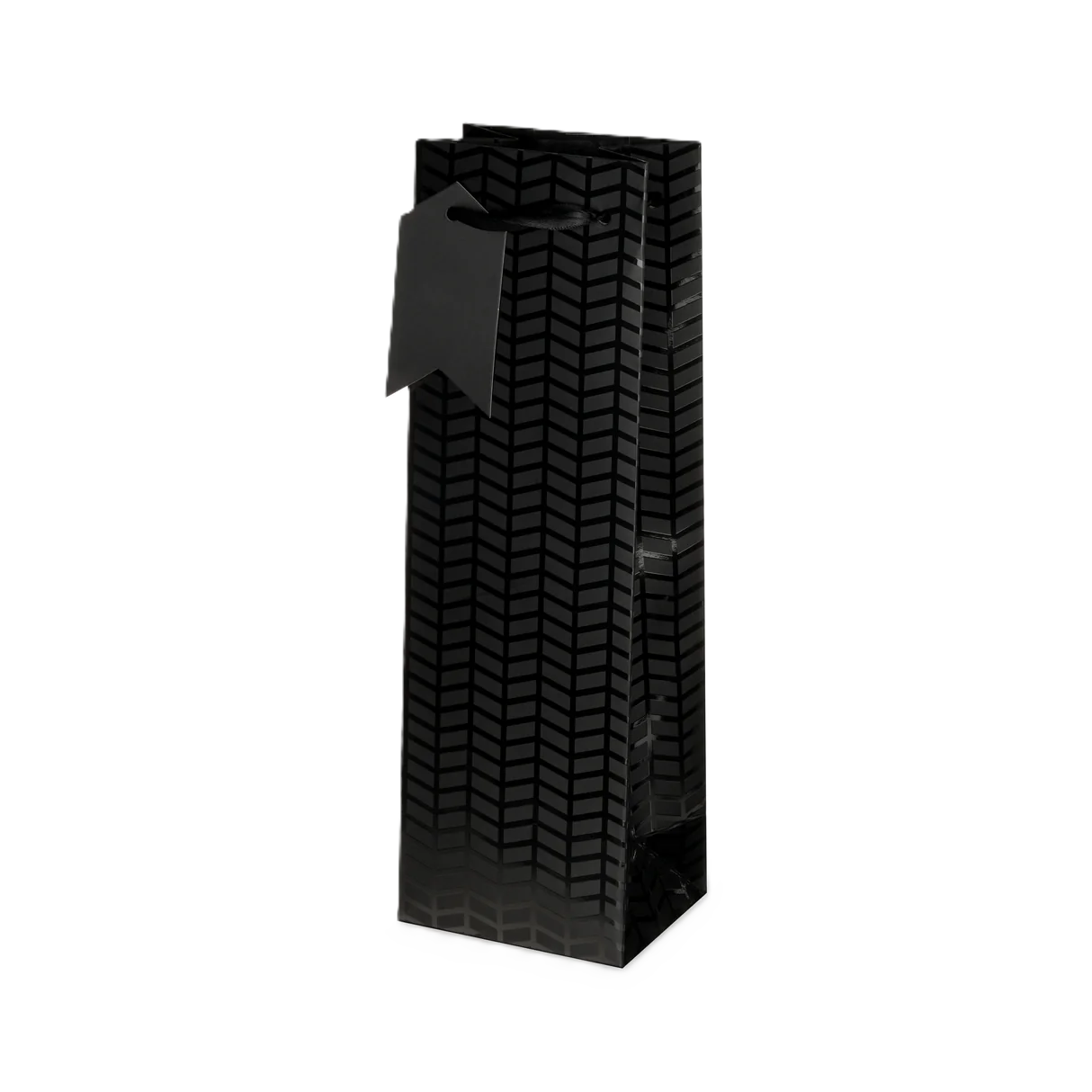 Matte Black Single Bottle Gift Bag