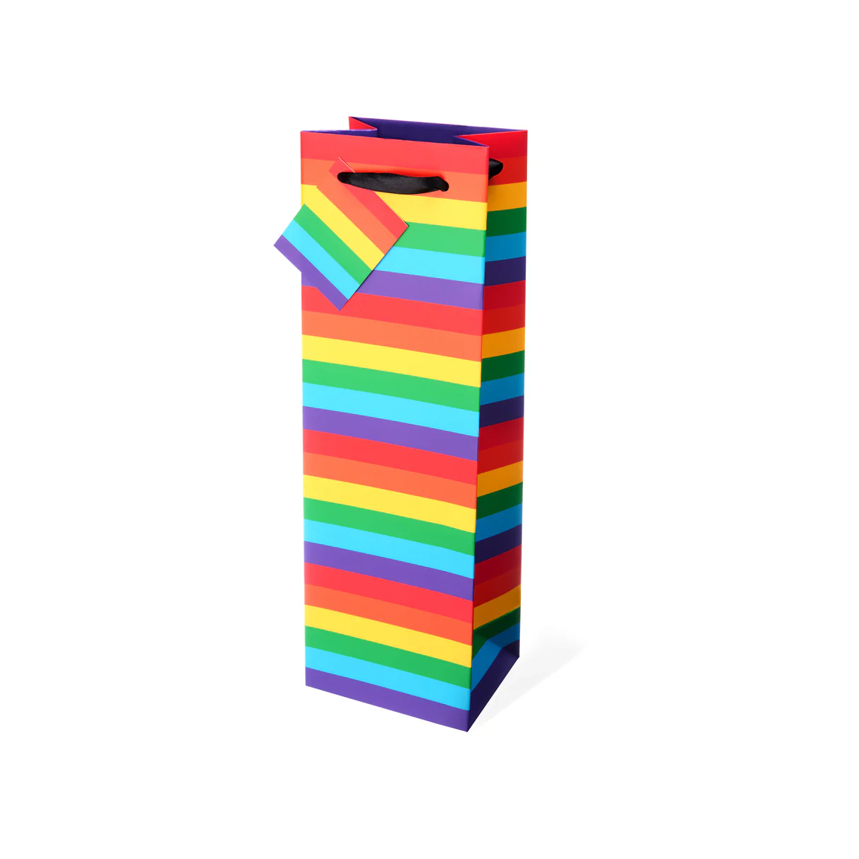 Rainbow Stripe Single Bottle Gift Bag