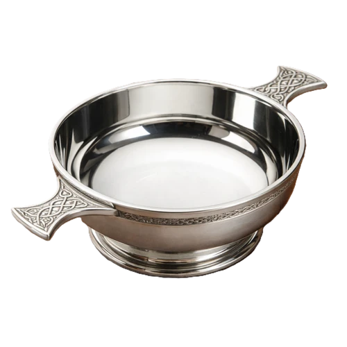 Pewter Quaich Celtic Vine Handle, 2"