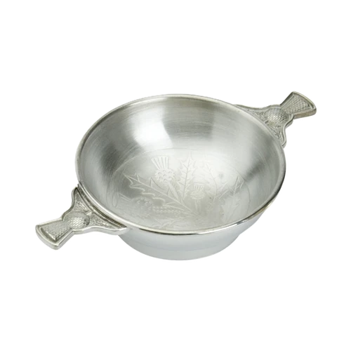 Pewter Quaich Classic Thistle, 4"