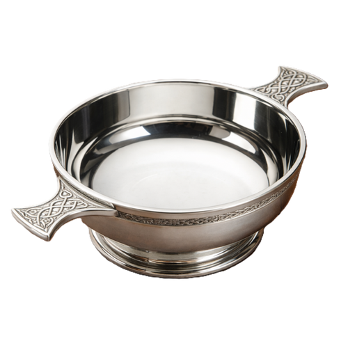 Pewter Quaich Celtic Vine Handle, 4"