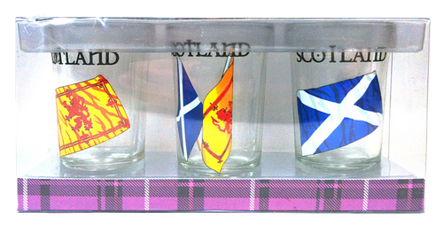 Scottish Flags Shot Glasses (3-Pack)
