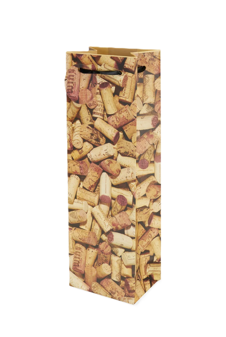 Wine Corks Single Bottle Gift Bag