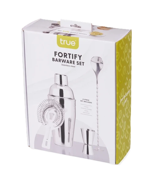 Fortify 4-Piece Stainless Steel Barware Set