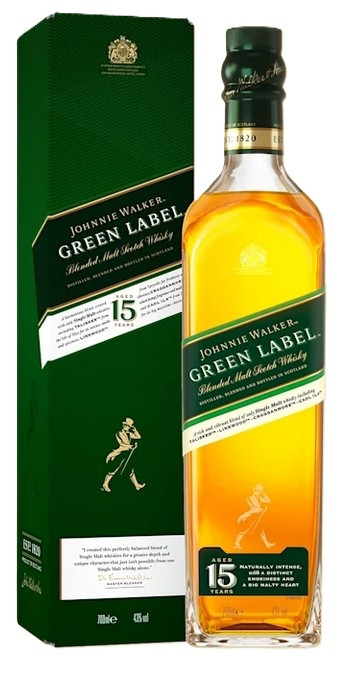 Johnnie Walker 15 Year Old, Green Label - The Whisky Shop - San