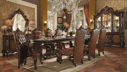 AC61100 - Mathis Formal 9 Piece Dining Set In Dark Brown