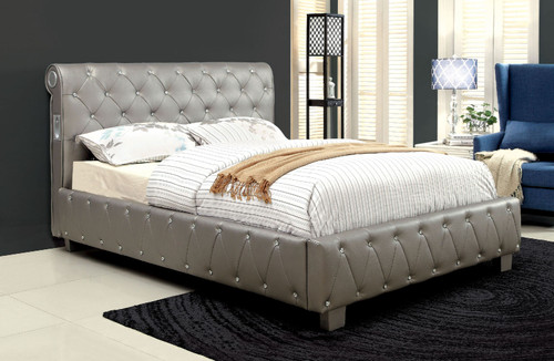 FA7056SV - Seliva Contemporary Bed With Blue Tooth Speakers on Both Sides