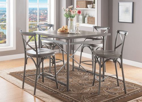 AC70465 - Ruggero Gray Oak And Sandy Gray 5 Piece Counter Height Dining Set