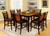 FA3034PT - Salida II Acacia & Black Finish Solid Wood/ Padded Leatherette 9 Piece Dining Set