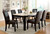 FA3823T - ALFIA DARK WALNUT GENUINE  MARBLE TABLE TOP 7 PIECE  DINING SET