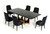 P6 VGUNCC835 - Renzo Modern Black Crocodile & Rosegold 9 Piece Dining Set