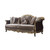 P2 LV01887 Omari Light Green Velvet Elegant Formal Sofa With Black And Gold Intricate Wood Trim