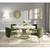 P2 DN01956 -  Alena Modern Classic Round Marble and Gold 5 Piece Dining Set in Mirror Gold Finish And Green Chairs