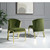 P2 DN01956 -  Alena Modern Classic Round Marble and Gold 5 Piece Dining Set in Mirror Gold Finish And Green Chairs Chairs