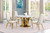 BQD325 - Ashawna 54" Round Marble Top 5 Piece Dining Set With Lazy Susan and Gold Base