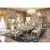 P2 DN60000 - Orion Antique Gold Formal Elegant 9 Piece Dining Set With Intricate Carvings and Detail