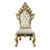 P2 DN60000 - Orion Antique Gold Formal Elegant 7 Piece Dining Set With Intricate Carvings and Detail Side Chair Front