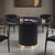 FAGM700BK -  Boisey Round Convertible Gaming and Dining Table, Black with Gold Accent Base, Pedestal Style Up Close View
